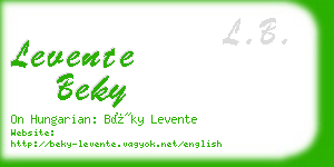 levente beky business card